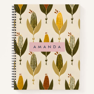 Personalized Rustic Cornfield Harvest Design Notebook