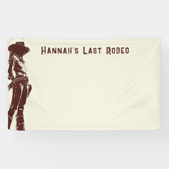 Personalized Rustic Cowgirl Western Party  Banner (Horizontal)
