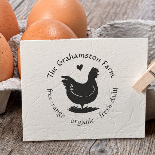 Personalized Rustic Egg Carton Stamp Hen Drawing