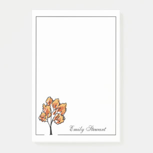 Personalized Rustic Fall Colours Tree Post-it Notes