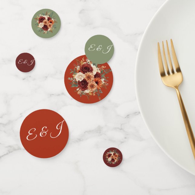 Personalized Rustic Fall Wedding Table Confetti (Group)