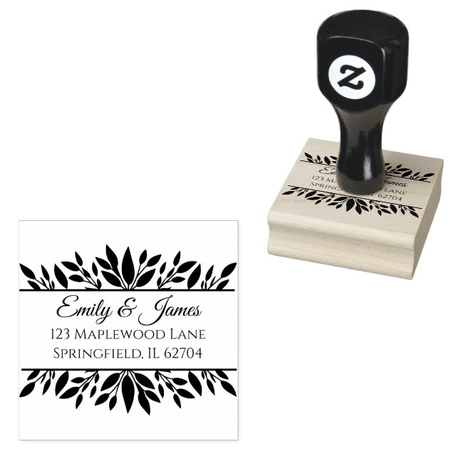 Personalized Rustic Fall Wedding Wood Art Stamp (Stamped)