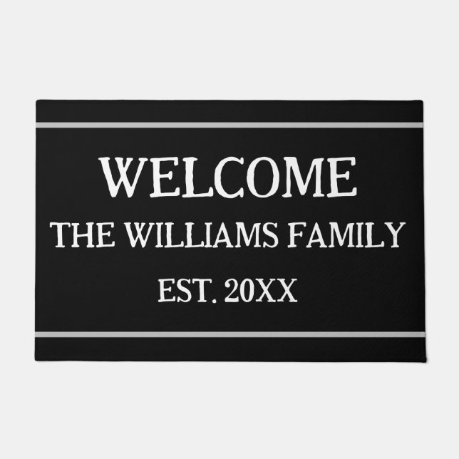 Personalized Rustic Family Name Monogram Doormat   (Front)