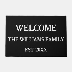 Personalized Rustic Family Name Monogram Doormat  