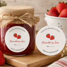 Personalized Rustic Farmhouse Strawberry Jam Label
