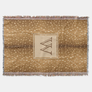 Personalized - Rustic Fawn Deer Fur Print Throw Blanket