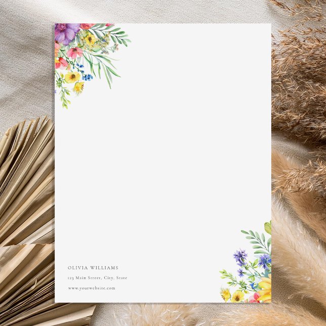 Personalized Rustic Floral Stationery Paper (Creator Uploaded)