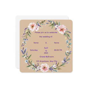 “Personalized Rustic Floral Wedding Invitation