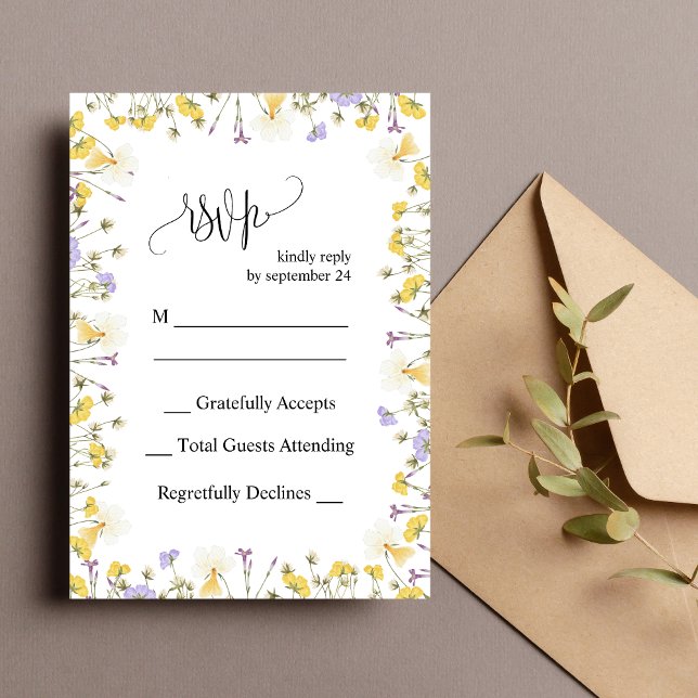 Personalized Rustic Floral Wedding RSVP Card (Creator Uploaded)