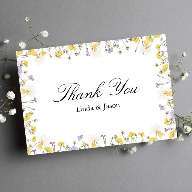 Personalized Rustic Floral Wedding Thank You Card (Personalized rustic floral thank you card shares warm gratitude with a charming touch.)