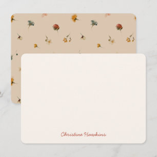 Personalized Rustic Floral Wildflower Stationery Card