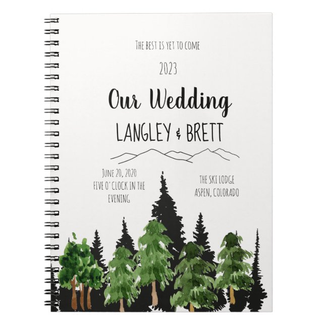 Personalized Rustic Forest Wedding Planner Notebook (Front)