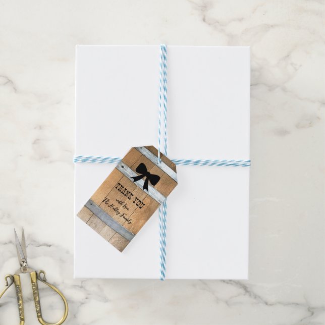 Personalized Rustic Gift Tags with Bow (With Twine)