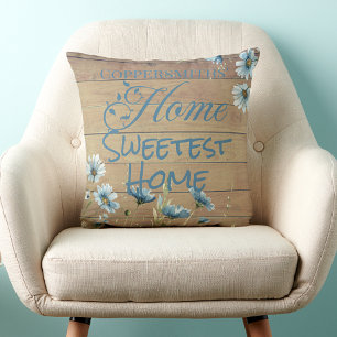 Personalized Rustic 'Home Sweetest Home' Your Name Throw Pillow
