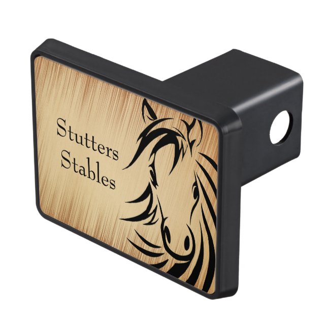 Personalized Rustic Horse Trailer Hitch Cover (Top Right)