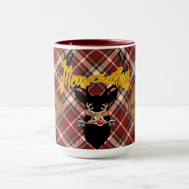 Personalized Rustic Magical Holiday Reindeer Mug (Center)