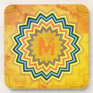 Personalized Rustic Mandala Coaster