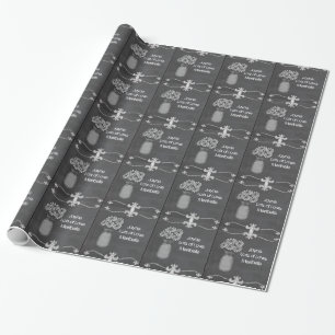 Personalized Rustic mason jar chalkboard gift wrap