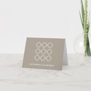 Personalized Rustic Modern Minimal Geometric Taupe Note Card