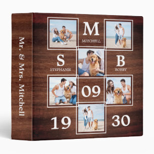 Personalized Rustic Monogram Couple Photo Album Binder