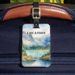Personalized Rustic Mountain  Luggage Tag