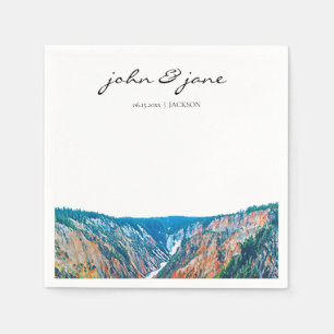 Personalized Rustic Mountain Waterfall Napkin