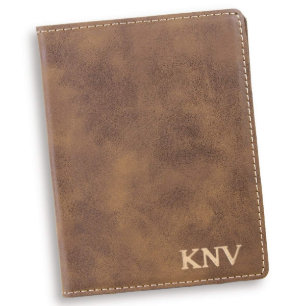 Personalized Rustic Passport Holder - Gold