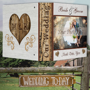Personalized Rustic Photo Wedding Album Binder