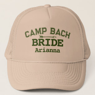 Personalized Rustic Retro Camp Bach Green  Trucker Hat