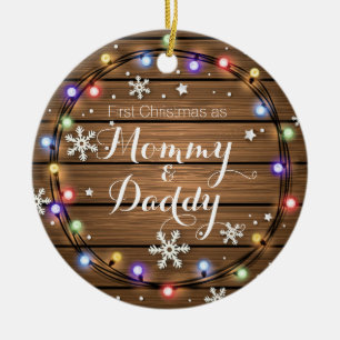 Personalized Rustic Stringlight Christmas Ornament