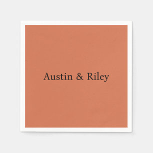 Personalized Rustic Terracotta Wedding Napkins