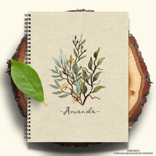 Personalized Rustic texture background wildflowers Notebook