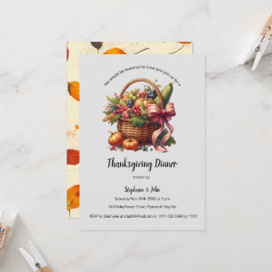 Personalized Rustic Thanksgiving Dinner Invitation