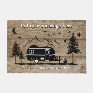 Personalized Rustic Trailer Wood Design Doormat