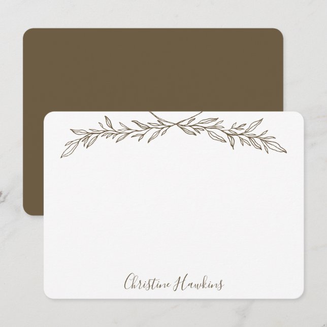Personalized Rustic Twig Vintage Branch Wreath Card (Front/Back)