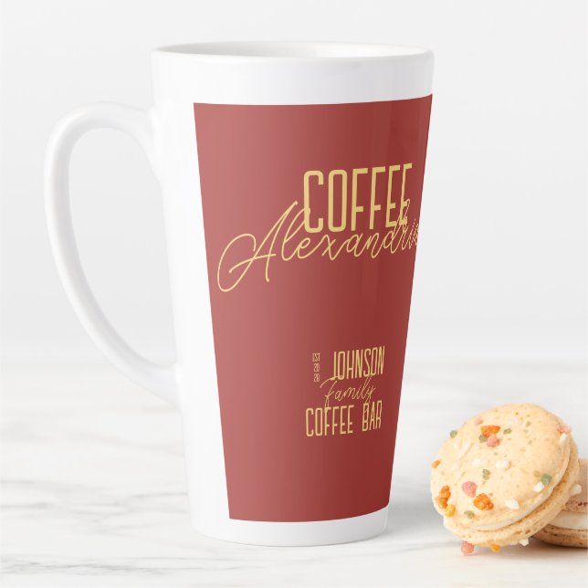 Personalized Rustic Typography Latte Mug (In Situ)