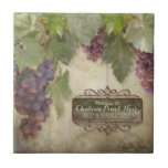 Personalized Rustic Vineyard Winery Fall Wine Sign Tile<br><div class="desc">Matching home decor ceramic tile for walls or trivet use for the Pinot Noir Red wine lover in your life. Also excellent for a Wine country business of any kind, gift shop, food cafe, restaurant or a bed & breakfast. Personalize with your own family name or business title. Matches the...</div>