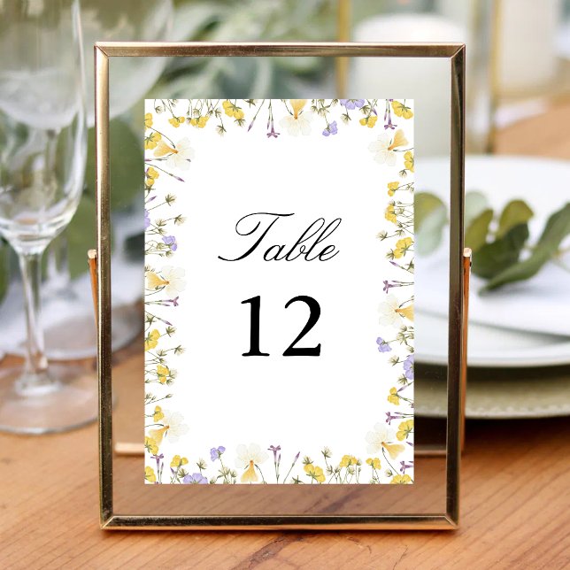 Personalized Rustic Watercolor Floral Wedding Table Number (Creator Uploaded)