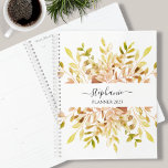 Personalized Rustic Watercolor  Planner<br><div class="desc">This rustic botanical Planner is decorated with watercolor foliage in autumnal shades. Easily customizable with the year, your name, or monogram. Use the Design Tool to change the text size, style, or colour. As we create our artwork you won't find this exact image from other designers. Original Watercolor © Michele...</div>