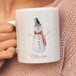 Personalized Rustic Watercolor Snowman Let it Snow Mug<br><div class="desc">Stand out this holiday season with a charming gift featuring a cute watercolor snowman and your name in elegant typography! Personalize this delightful template with your own name and greeting by simply clicking "Personalize this template." If you need any assistance with customization, feel free to reach out to me at...</div>