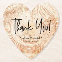 Personalized Rustic Wedding Wood Disc Thank you