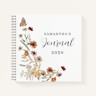 Personalized Rustic Wildflower Floral Journal