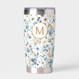 Personalized Rustic Wildflower Floral Monogram Insulated Tumbler
