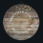 Personalized Rustic Wood Family Beach House Dartboard<br><div class="desc">Easily create your own personalized family dartboard with our rustic print wood background with string lights design. Perfect for your vacation home or for the holiday so all the family members can have a great time throwing darts</div>