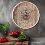Personalized Rustic Wood Family Cabin Clock<br><div class="desc">Introducing our Personalized Rustic Wood Family Cabin Clock, a timeless and charming addition to your woodland retreat. Crafted with care and attention to detail, this clock captures the rustic beauty and warmth of your family's cabin, while providing a functional and stylish accent for any room. Each clock features a rustic...</div>