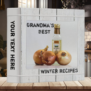 Personalized Rustic Wood Photo Recipe Binder