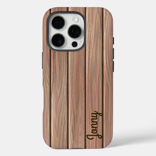 Personalized Rustic Wood Texture Case-Mate iPhone Case (Back)