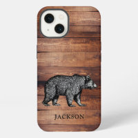 Personalized Rustic Wood Walking Bear