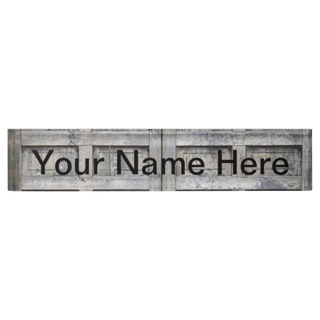Personalized Rustic Wooden Framework Nameplate (Front)