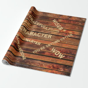 Personalized Rustic Wrapping Paper with Age Quotes